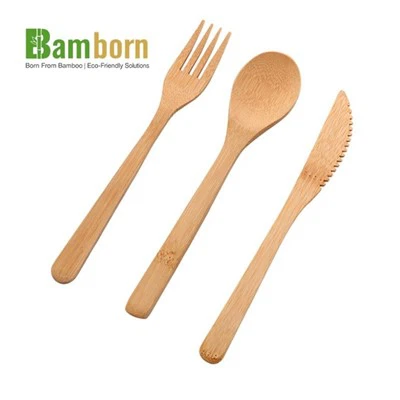 手作りの竹カトラリーセット 3 個セット